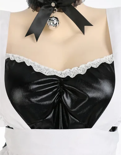 Vista 6 de MEOWCOS - Vestido de sirvienta para mujer, disfraz de sirvienta francesa, delantal de sirvienta, disfraz de cosplay
