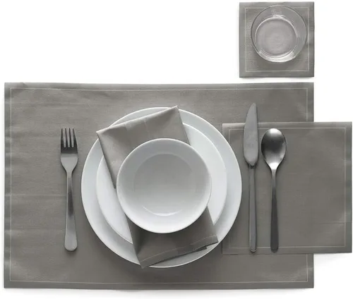 Vista 2 de MY DRAP Mantel individual (gris, paquete de 12)