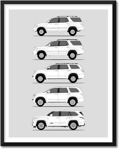 Vista 31 de Idea Network Póster hecho a mano compatible con Toyota Corolla Print Wall Art Decoración hecha a mano del Corolla Sprinter Generations History