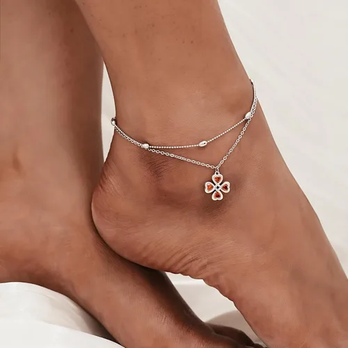 Vista 104 de CHIC & ARTSY Tobilleras delicadas de plata de ley S925 para verano, pulsera de tobillo ajustable multicapa para playa, joyería de pie para mujer