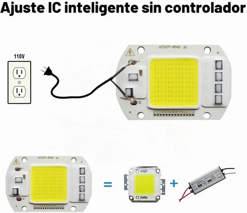 Vista 4 de 2 unids LED COB chip 50 W 110 V luz blanca motor integrado inteligente IC conductor para reflector