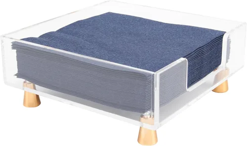 Vista 10 de LUVCOSY - Servilletero acrílico con pies, toallero acrílico para invitados, bandeja de almacenamiento de toallas de mano transparente, diseño único