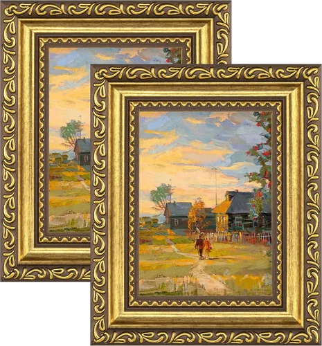 Vista 57 de eletecpro 8x10 Vintage Picture Frame, Glass Cover, Gold, 2-Pack Dorado