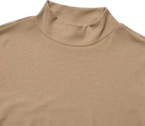 Vista 3 de Bhome Camisa de maternidad de manga larga para embarazada, cuello simulado acanalado, suéter para embarazadas