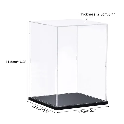 Vista 2 de MECCANIXITY Caja de acrílico transparente, caja transparente para ensamblar, escaparate a prueba de polvo de 9.8 x 9.8 x 15.7 pulgadas