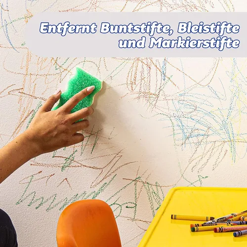Vista 5 de Scrub Daddy Eraser Daddy 10x, esponja mágica para paredes pintadas, limpiador de zócalos, esponjas de melamina, almohadillas de limpieza de doble