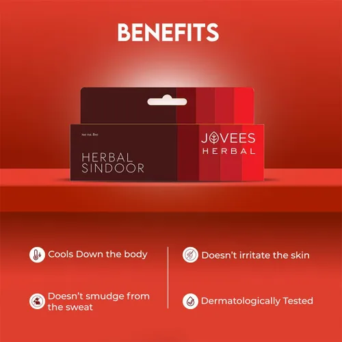 Vista 2 de Jovees Resistente al agua Sindoor Rojo 5 ML