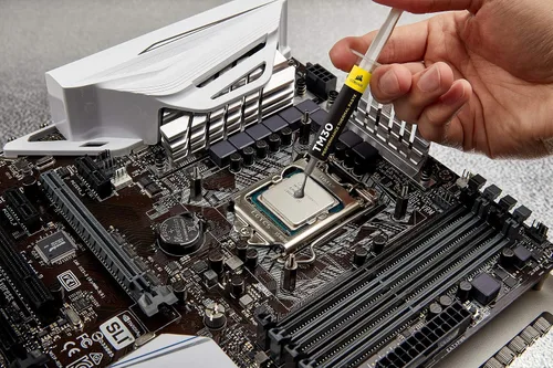 Vista 4 de Pasta térmica de rendimiento Corsair TM30 Impedancia térmica ultrabaja para CPU/GPU 3 gramos con aplicador, plateado para computadora