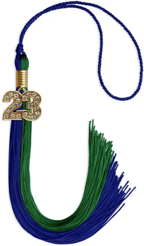 Vista 223 de Endea Graduation Borla de doble color con dije dorado (negro/oro brillante, 2022)