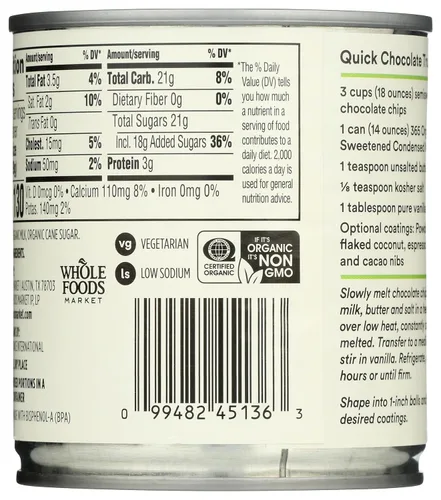 Vista 2 de 365 by Whole Foods Market, Leche condensada endulzada orgánica, 14 onzas