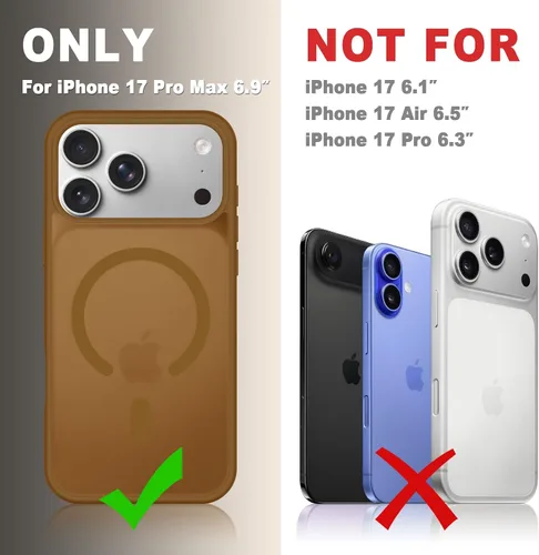 Vista 630 de Funda para Google Pixel 10 Pro XL, cubierta magnética mate, color negro Fit for MagSafe, Screen Protector included, Shockproof Military Grade