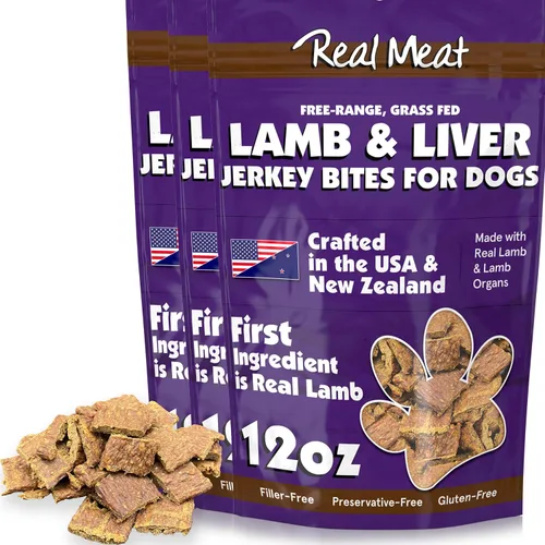 Vista 20 de Golosinas de carne real para perros - Bolsa de 12oz de tiras de carne de res aire-secas para perros de tamaño bocado - Golosinas de carne