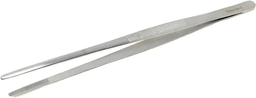 Vista 8 de Pinzas multiusos de mango largo, pinzas de acero inoxidable rectas y curvas, puntas dentadas romas con cómodo mango acanalado para un agarre fuerte