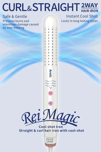 Vista 2 de Areti Japan ReiMagic Airflow 2 en 1 alisador y rizador de cabello (i2686WH)