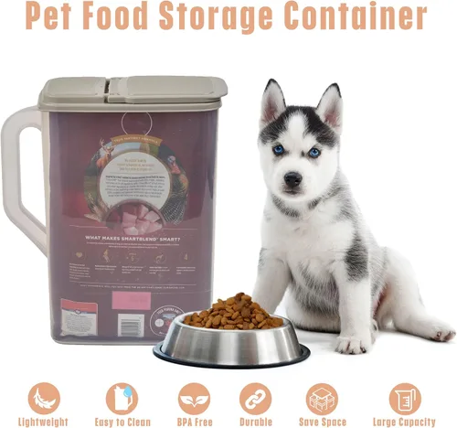 Vista 6 de Buddeez Contenedor de almacenamiento de alimentos para mascotas – Contenedor de comida para perros y gatos y semillas de pájaros con capacidad de 8