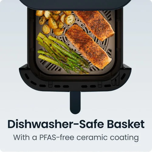 Vista 8 de Chefman Freidora de aire Crispinator 7 en 1 con capacidad de 8 cuartos de galón, temperatura máxima de 450 °F y tecnología TurboFry Pro