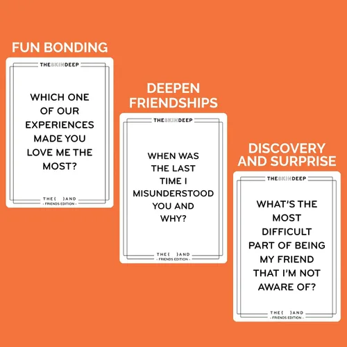 Vista 5 de Edición de THE AND Friends - Iniciadores de conversación para amigos para generar historias y profundizar amistades - Juego de cartas para conocerse