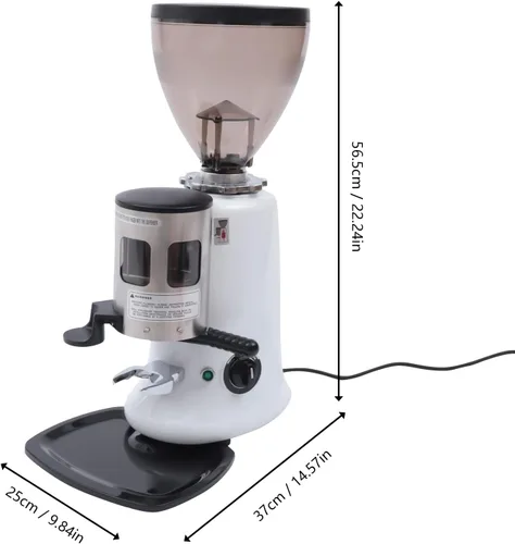 Vista 3 de Molinillo de café eléctrico profesional, 110 V 350 W, molinillo de café expreso, máquina de fresas para rebabas comerciales caseras+tolva