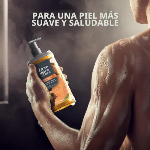 Vista 3 de DOVE MEN + CARE Gel de Ducha de Sándalo y Aceite de Cardamomo Gel de Ducha Hidratante a Base de Plantas para Hombres, 26 oz