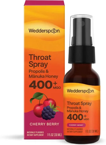 Vista 9 de Wedderspoon Spray de garganta con propóleo y miel de manuka, manzanilla y menta, 1 onza líquida (paquete de 1), alivio del dolor de garganta, apoyo