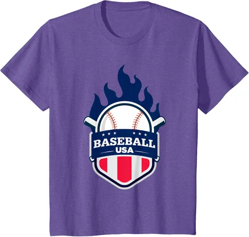 Vista 56 de Baseball USA Support the Team Shirt - Camiseta con la bandera de Estados Unidos, Blanco, S
