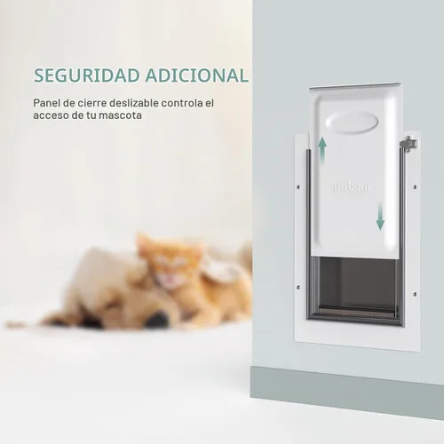 Vista 3 de Baboni Panel de cierre de metal para puerta de mascotas (grande), solo para puertas grandes de baboni