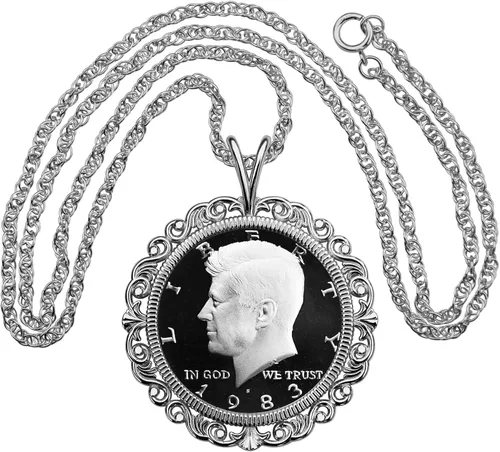 Vista 2 de US 1983 Kennedy Half Dollar BU Uncirculated Gem Proof Coin Collar de plata esterlina 925 sólido NUEVO