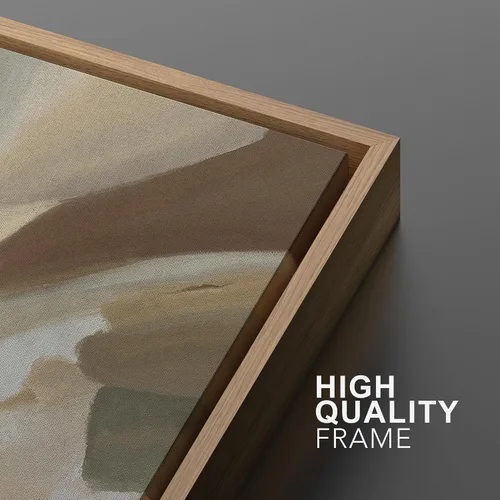 Vista 5 de MUDECOR Impresión en Lienzo Enmarcado Arte de Pared Pincelada Floral Abstracta en Tonos Neutros Cálidos Tonos Terrosos Ilustraciones Minimalismo