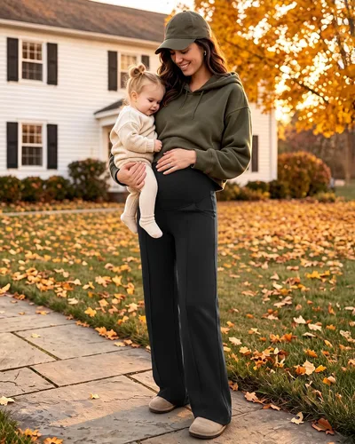Vista 7 de G4Free EverGoing - Pantalones de maternidad para embarazadas, sobre el Negro