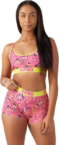 Vista 2 de PSD Pantalones cortos con estampado bandana para mujer, ropa interior de cobertura completa, cómodas bragas elásticas para mujer