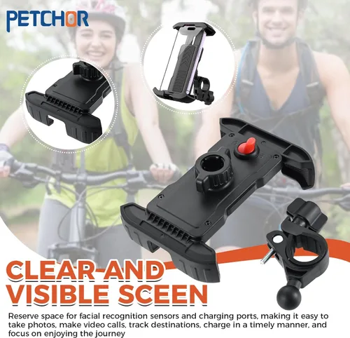 Vista 5 de Soporte para teléfono de motocicleta, soporte para manillar de bicicleta, soporte para teléfono celular de motocicleta, compatible con iPhone de 4.7