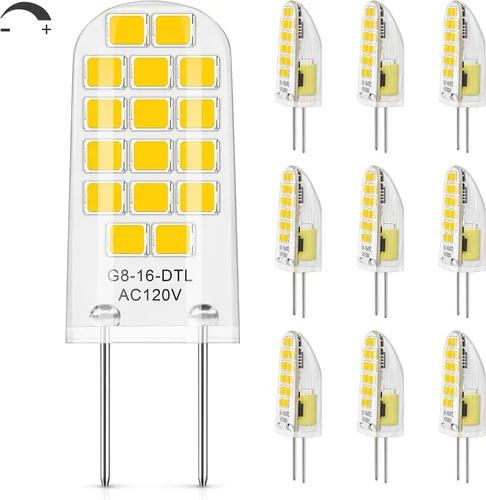Vista 11 de DiCUNO Bombilla LED G8 regulable, equivalente a 20 W, blanco cálido 2700 K