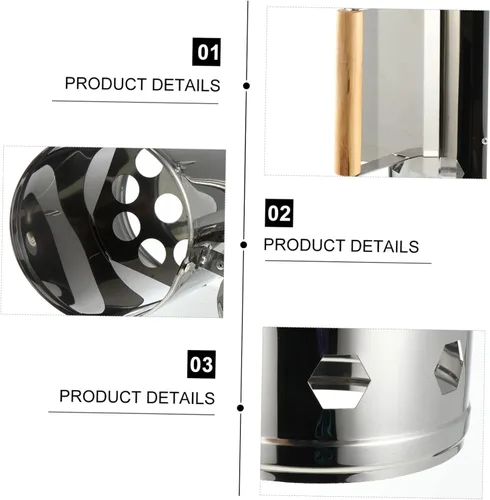 Vista 7 de Yardwe Accesorios de parrilla de cubo de acero inoxidable para parrilla al aire libre, accesorios de arranque de chimenea de cocina al aire libre