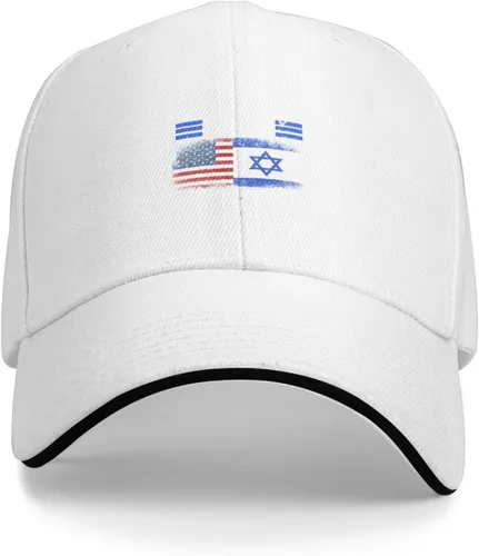 Vista 15 de Kkaingg Stand with Israel USA Flags, Support Israeli Baseball Cap Women Trucker Hat Men Dad Hat Adjustable Snapback Hat Black