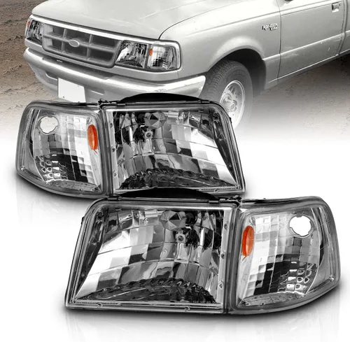 Vista 2 de AmeriLite Faros Halógenos de Repuesto y Conjunto de Esquina Para Camioneta Ford Ranger 93-97 - Lado del Pasajero y del Conductor, Conjunto de Luces