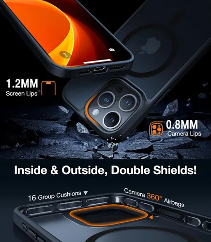 Vista 5 de TORRAS Funda magnética a prueba de golpes para iPhone 12 Pro / iPhone 12, [probada contra caídas de grado militar] [compatible con MagSafe]