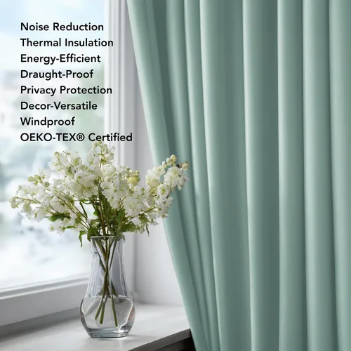 Vista 4 de Deconovo Cortinas opacas de 54 pulgadas de largo, cortinas de ventana para Aqua