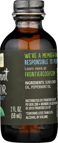 Vista 6 de Saborizante orgánico de menta de Frontier Co-op, frasco de vidrio de 2 onzas, sin alcohol, ideal para hornear, café y más