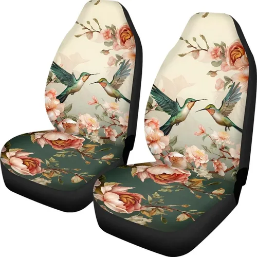 Vista 32 de INSTANTARTS Fundas de asiento de coche con diseño de dalia estética, solo para asientos delanteros, protector de asiento de vehículo, 2 unids/set