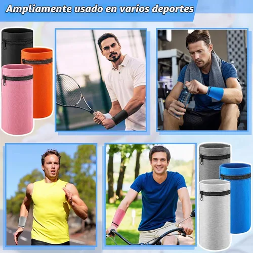 Vista 6 de Deekin Bolsa de muñeca con cremallera, 6 piezas, cartera de viaje, bolsillo para mujer, banda para billetera, para hombres, tarjeta, llave, correr