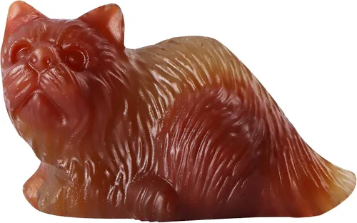 Vista 8 de Artistone Estatua de gato de cristal de amatista de 2 pulgadas, diseño de gatito sentado a mano, tallada a mano, escultura de cristal curativo