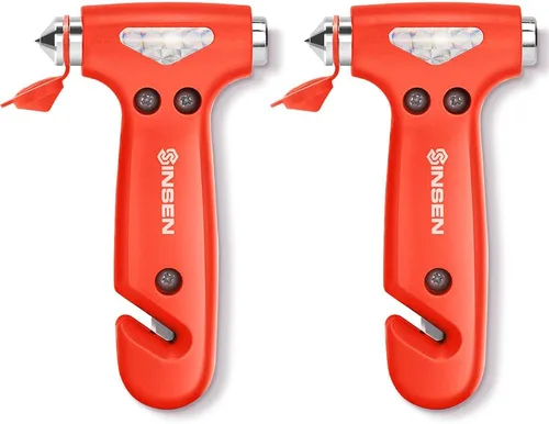 Vista 19 de SENSEN - Cortador de cinturón de seguridad para automóvil, herramienta de emergencia para romper vidrio, kit de escape de martillo de seguridad, 3
