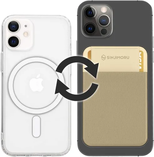 Vista 8 de Sinjimoru Funda magnética para tarjetas de privacidad, cartera magnética para teléfono que se adhiere como tarjetero de crédito para MagSafe