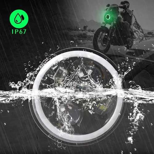 Vista 5 de SUNPIE Faro delantero de motocicleta 5-3/4 5.75 RGBW con halo DRL LED impermeable para Sportster Roadster 883 1200 Forty Softail Deuce Dyna Wide