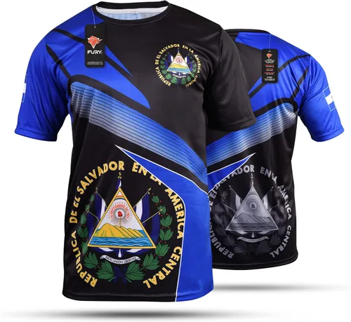 Vista 4 de Fury El Salvador Camiseta de Fútbol de El Salvador Jersey El Salvador Camiseta HombreMujerUnisexHombres