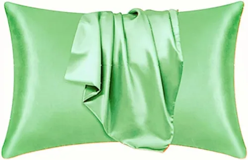 Vista 7 de Juego de 2 fundas de almohada de seda satinada de lujo para cabello y piel, fundas de almohada de satén con cierre de cremallera (estándar