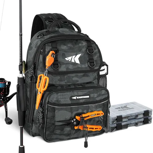 Vista 15 de KastKing Bolsa de Pesca con Eslinga BaitSpace, Mochila de Pesca con Soporte para Caña y Bebidas, Bolsa de Aparejos para Equipo de Pesca
