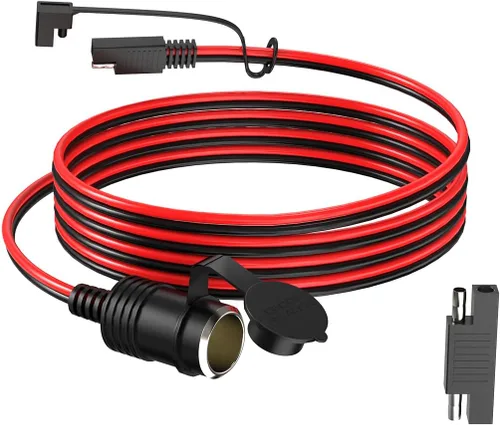 Vista 10 de ELFCULB Cable de encendedor de cigarrillos macho a macho, cable de extensión de enchufe de encendedor de cigarrillos de automóvil de 14 AWG 12 V