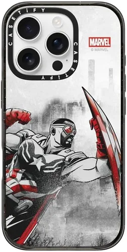 Vista 143 de CASETiFY Funda para iPhone Air, compatible con MagSafe Marvel VS CoLab Protección contra caídas de grado militar 4x de 8.2 pies Funda Capitán