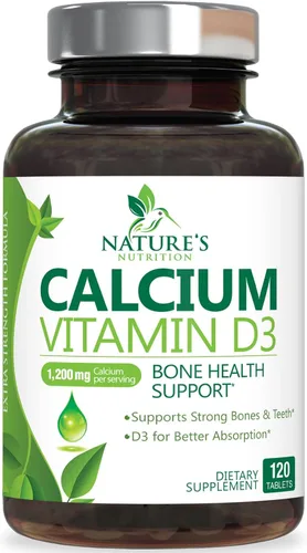 Vista 12 de Suplemento de calcio con vitamina D3-1200 mg de calcio por porción con D3 para una mejor absorción - Apoya la salud inmunológica, huesos y dientes